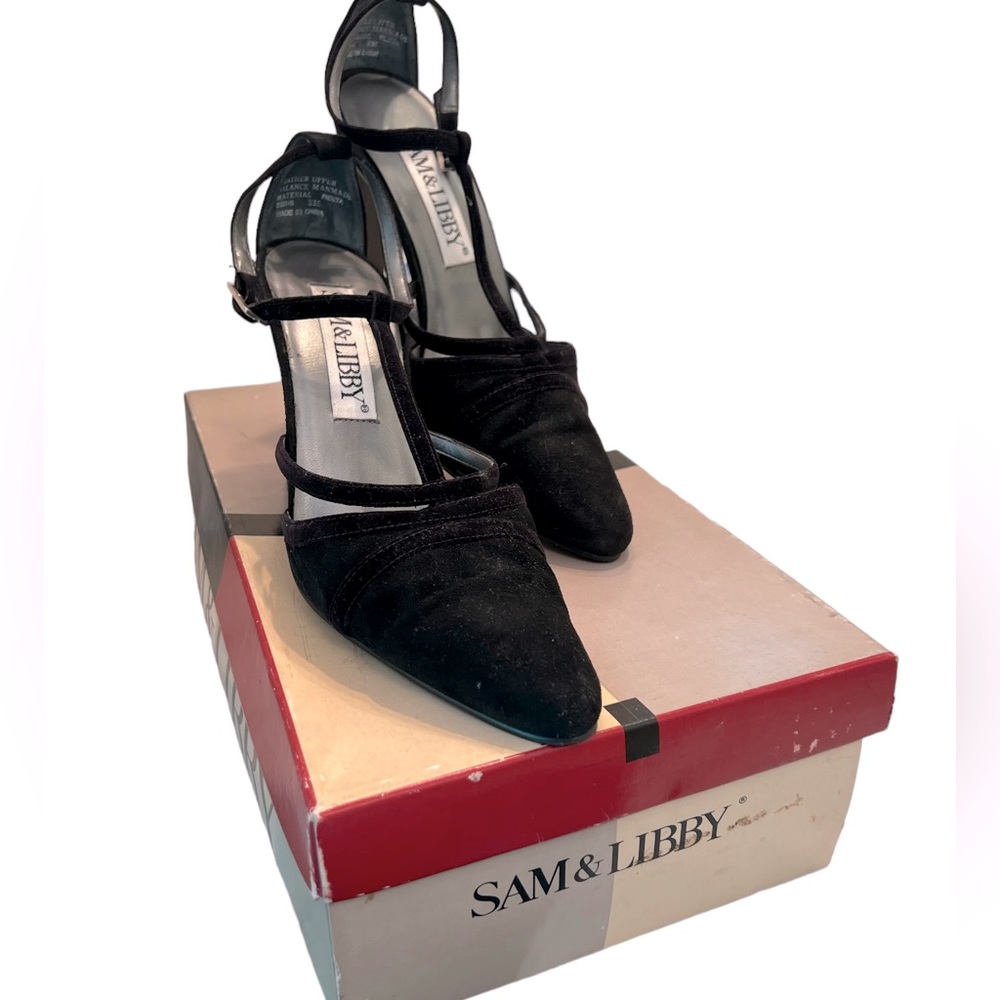 Sam & Libby T-strap "Fiesta" Black Suede Pump